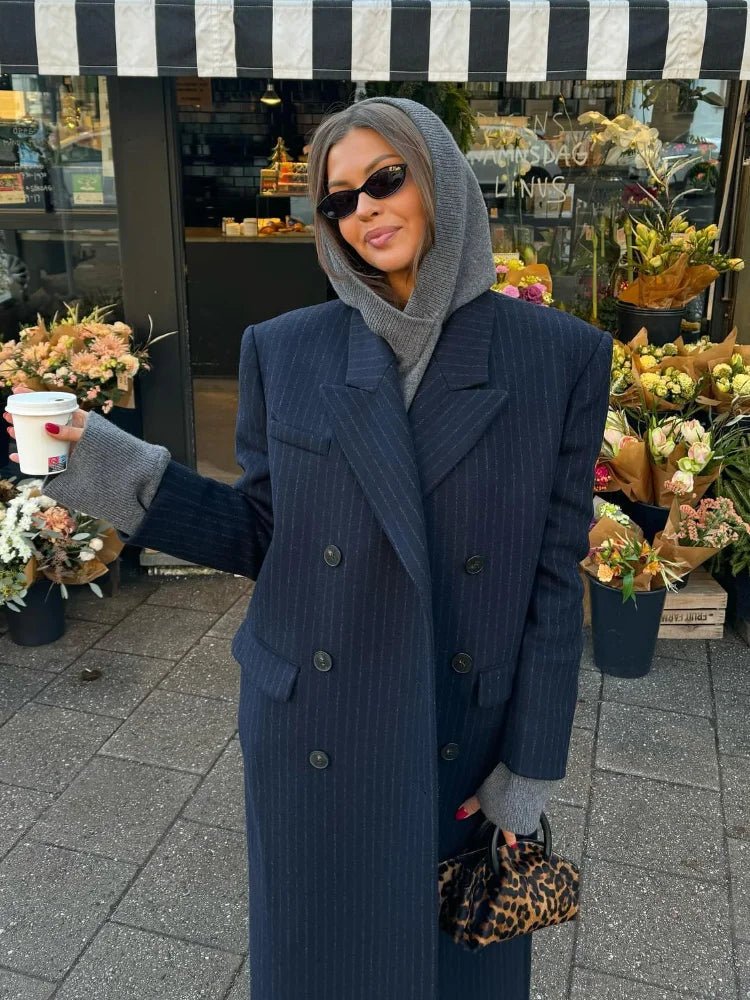 Manteau long Mary à double boutonnage