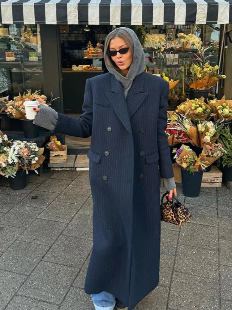 Manteau long Mary à double boutonnage