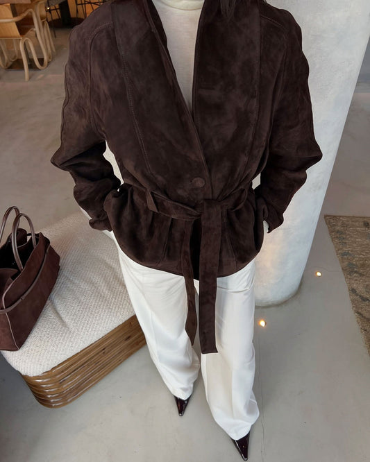 Trench-coat en daim ceinturé Annie