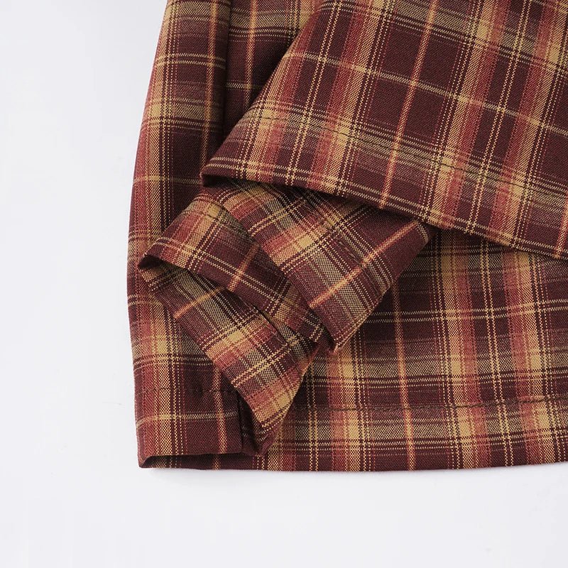 Robe mini Ellie à manches longues et carreaux