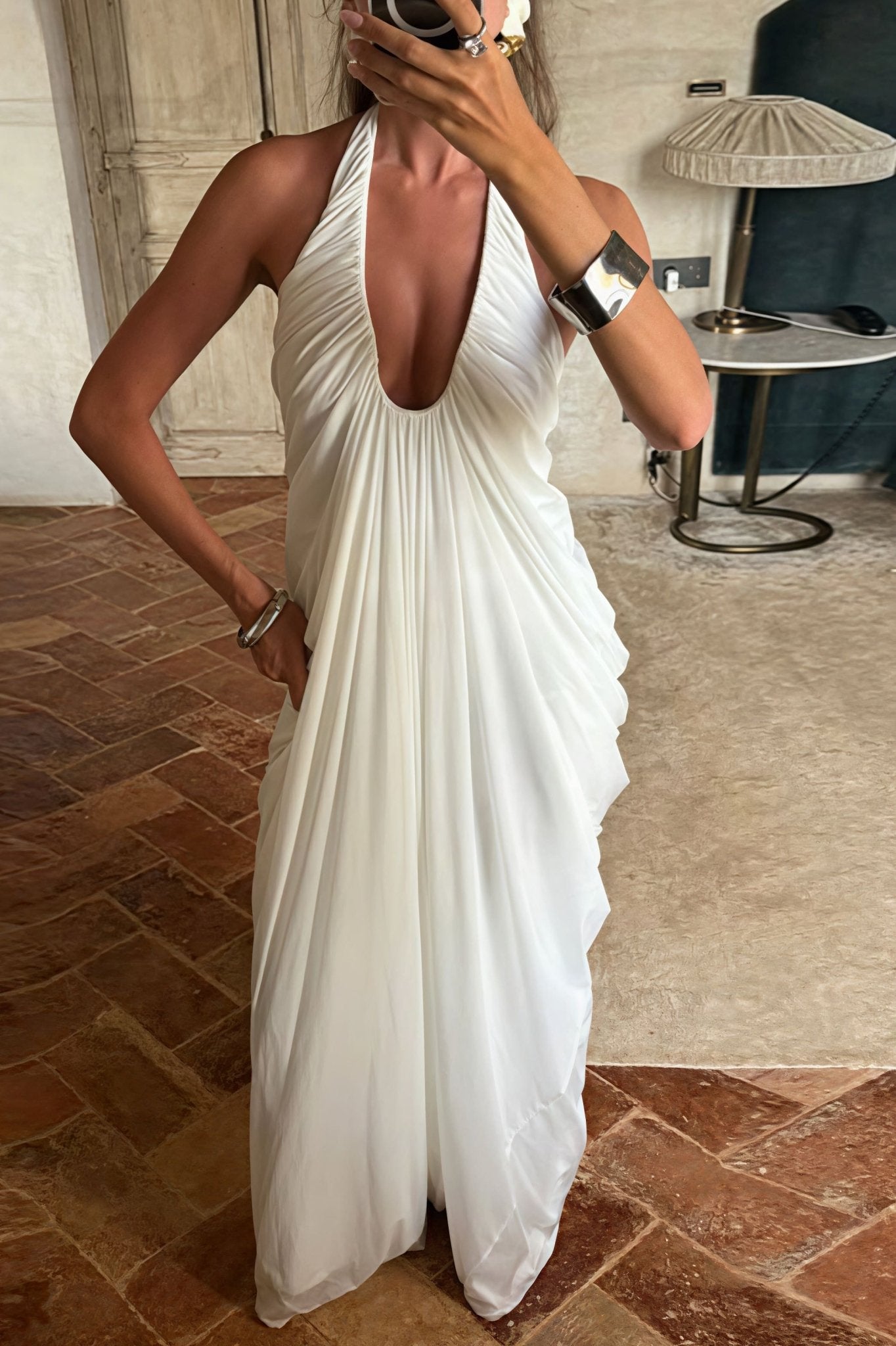 Robe maxi Celia en tulle à volants