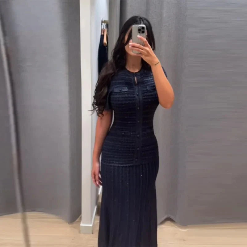 Robe longue en maille à sequins Sadie