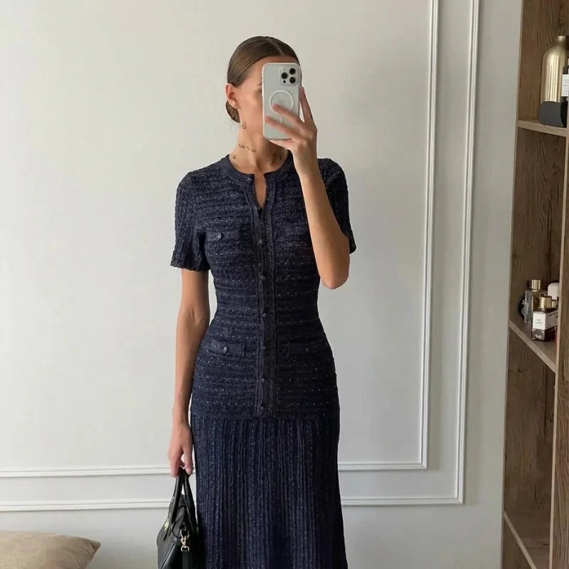 Robe longue en maille à sequins Sadie