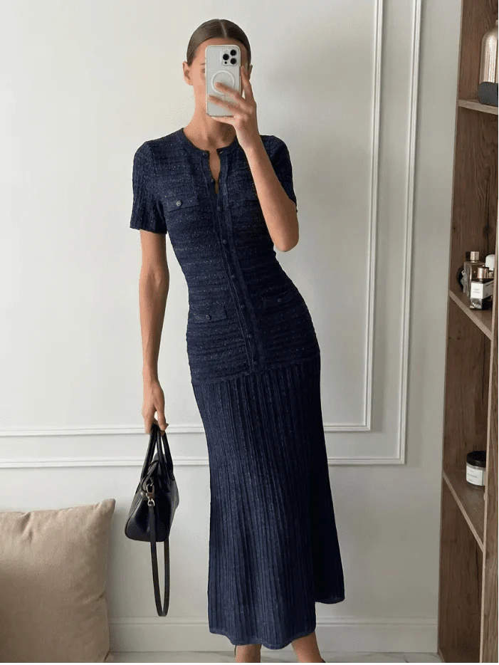 Robe longue en maille à sequins Sadie