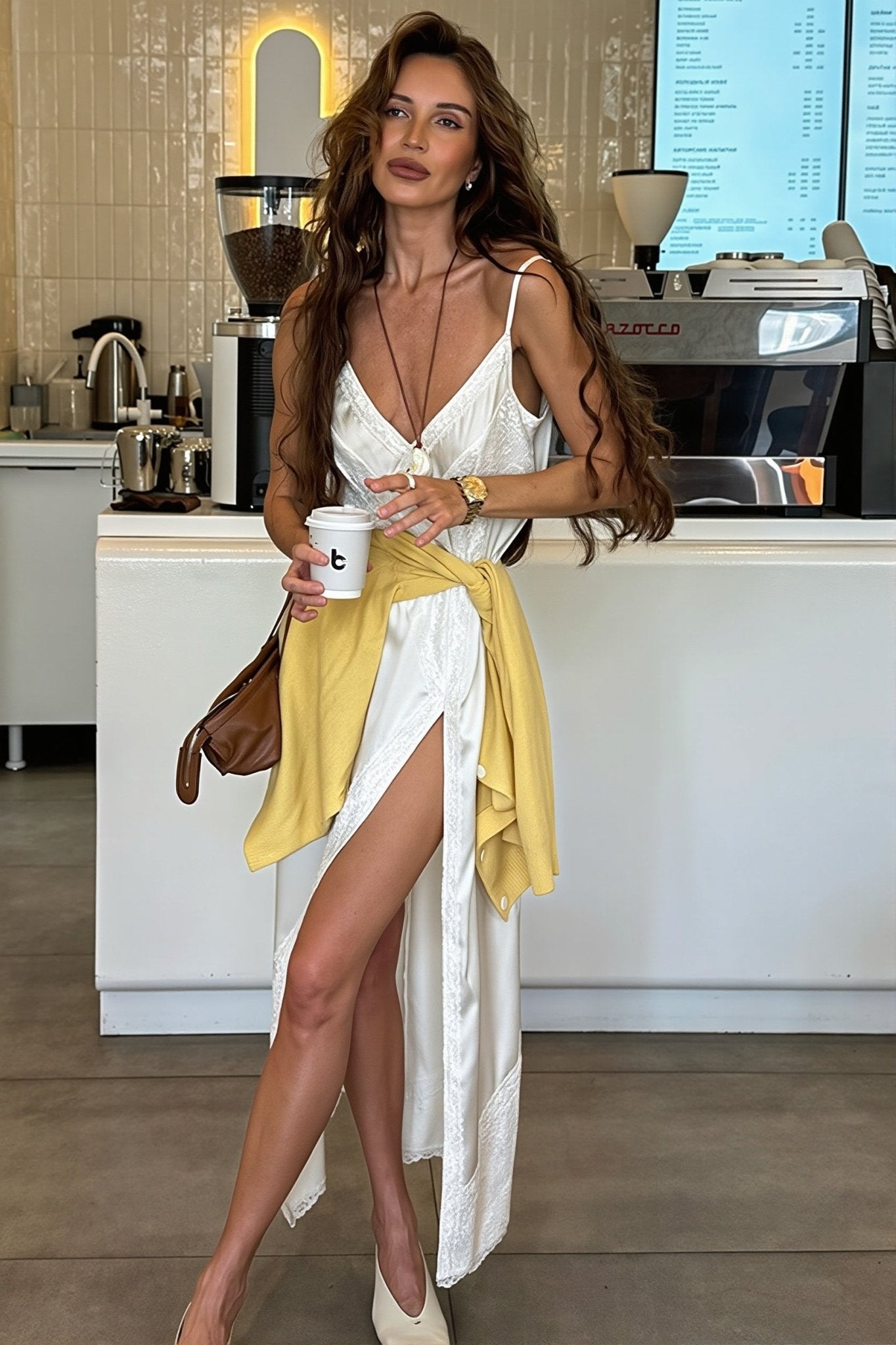 Annie.robe.satin.passementerie.asymétrique.mid