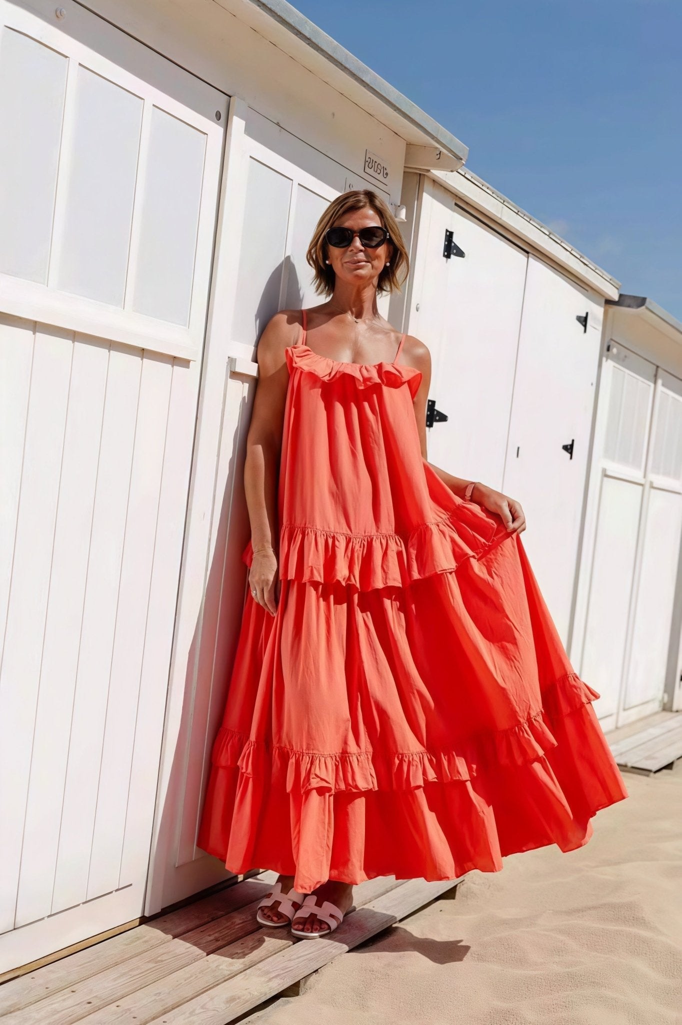 Robe maxi Sophia à ourlet volanté