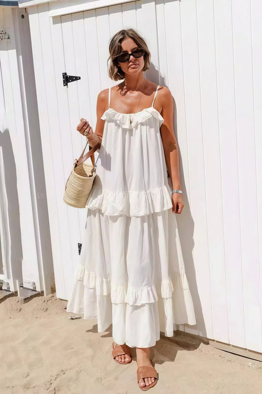 Robe maxi Sophia à ourlet volanté