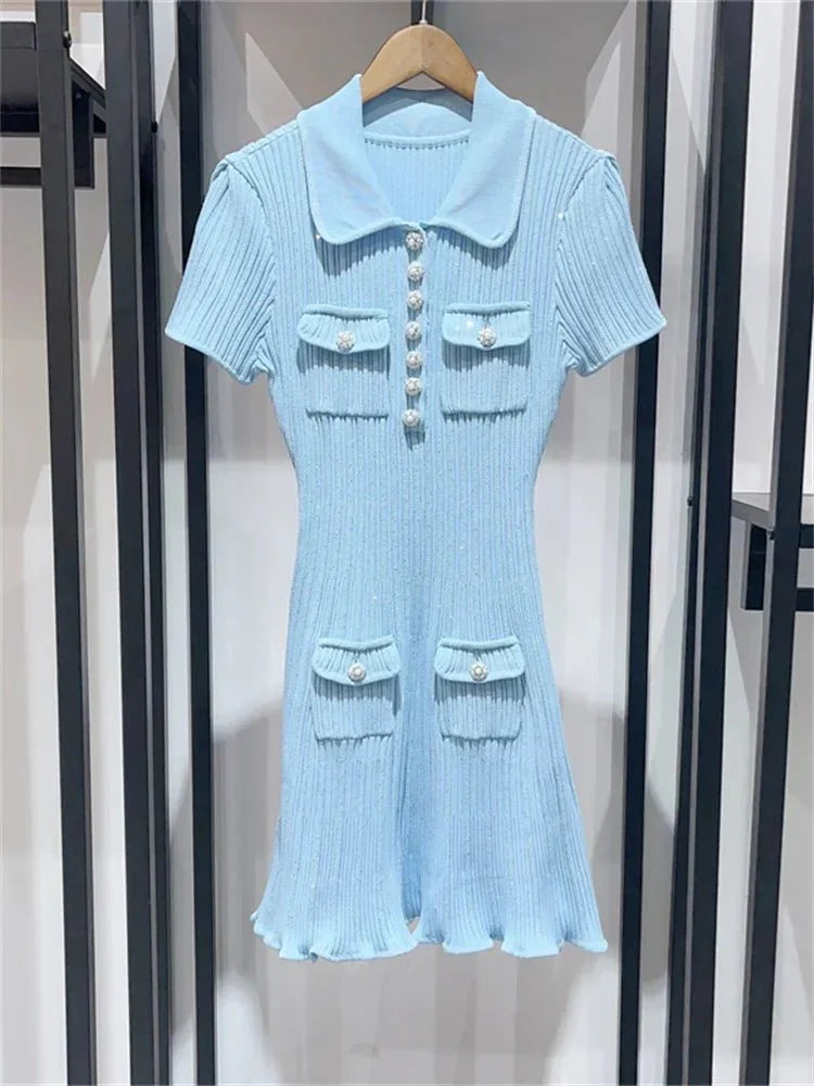 Robe mini Emelia en maille à sequins