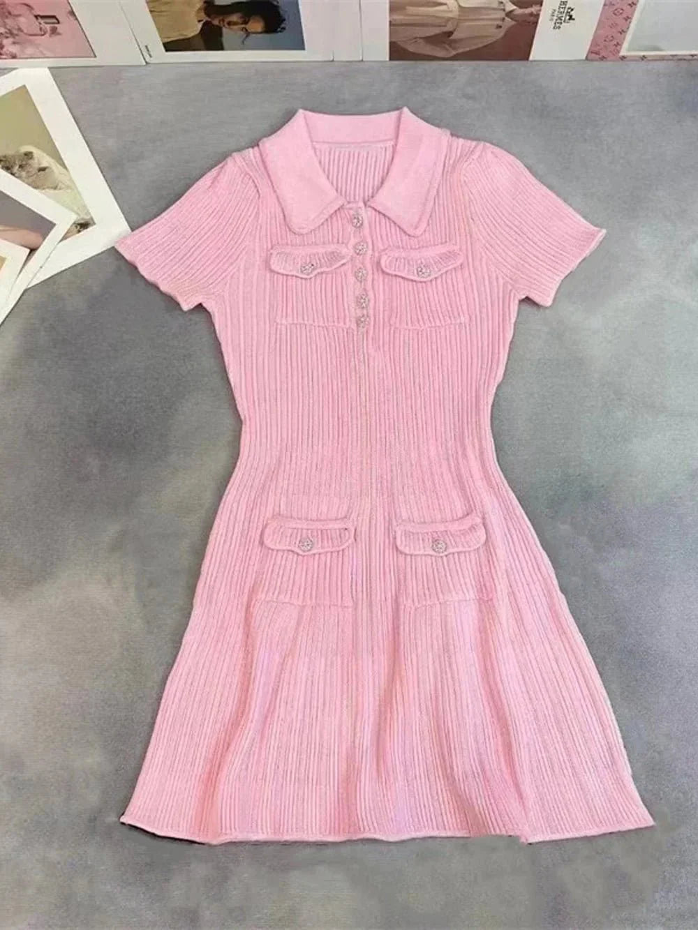 Robe mini Emelia en maille à sequins