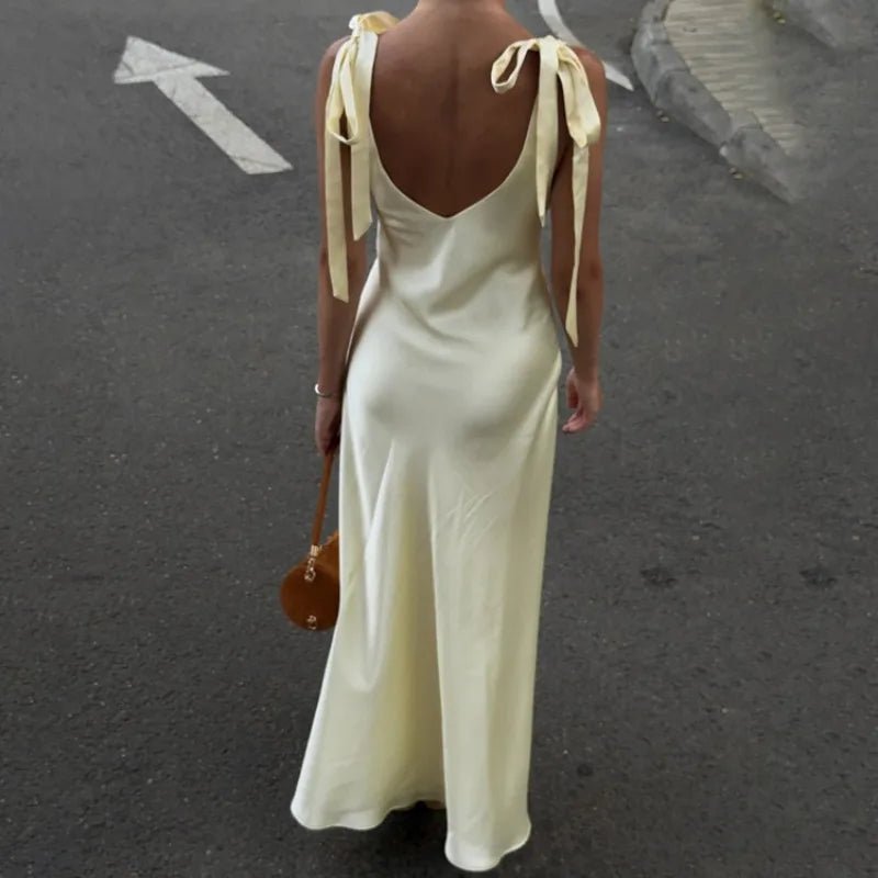 Melanie Satin Tie Strap Maxi Dress