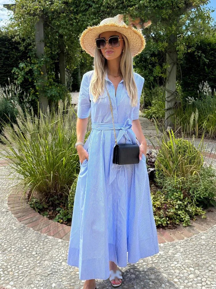 Robe chemise Karen à taille nouée