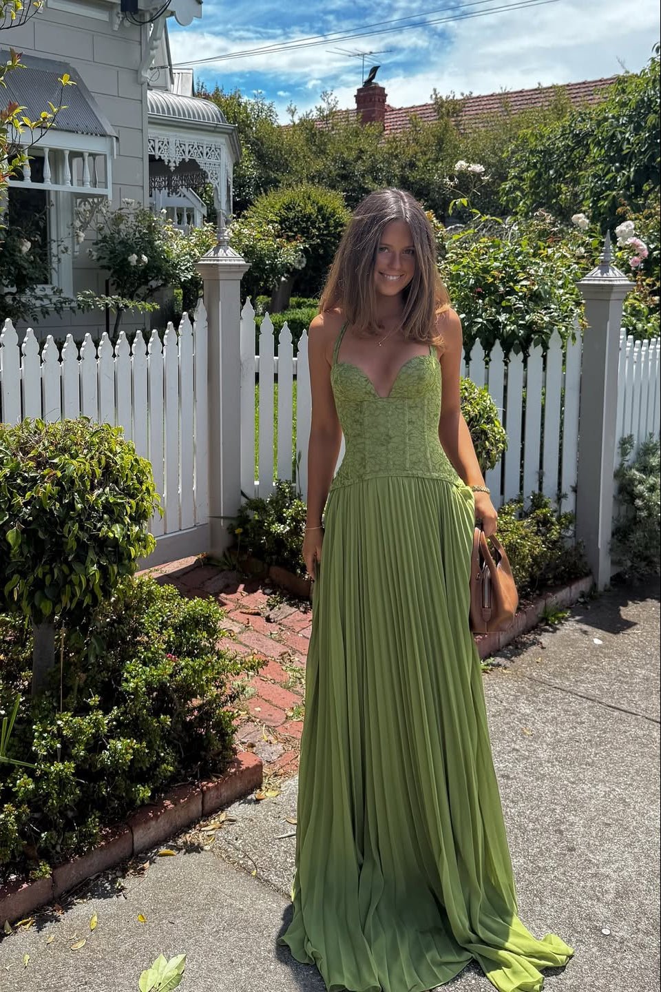 Robe longue Miranda plissée à corset