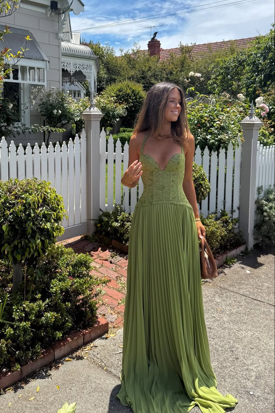 Robe longue Miranda plissée à corset