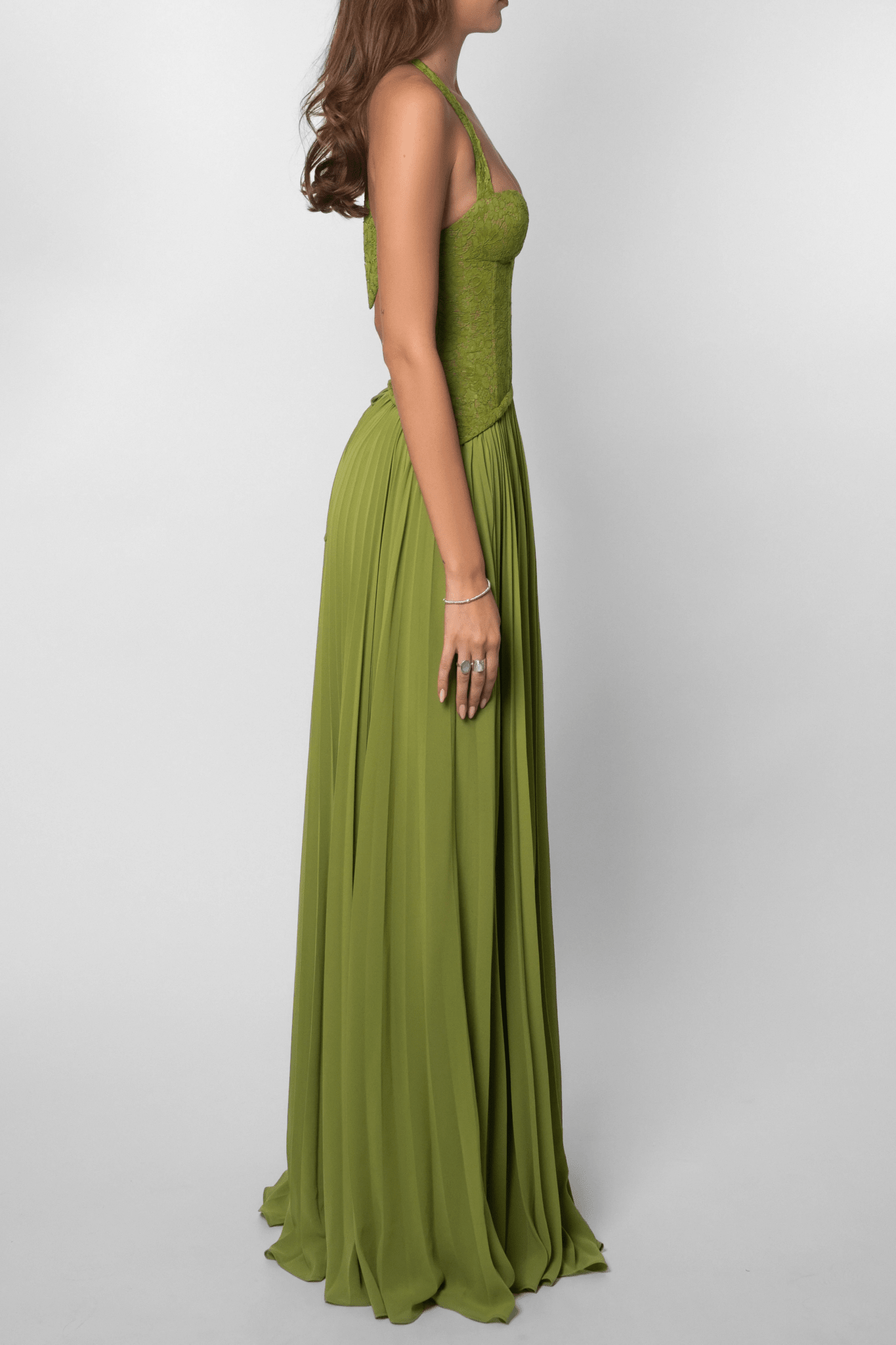 Robe longue Miranda plissée à corset