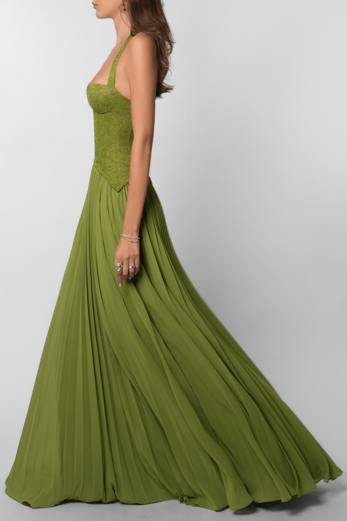 Robe longue Miranda plissée à corset