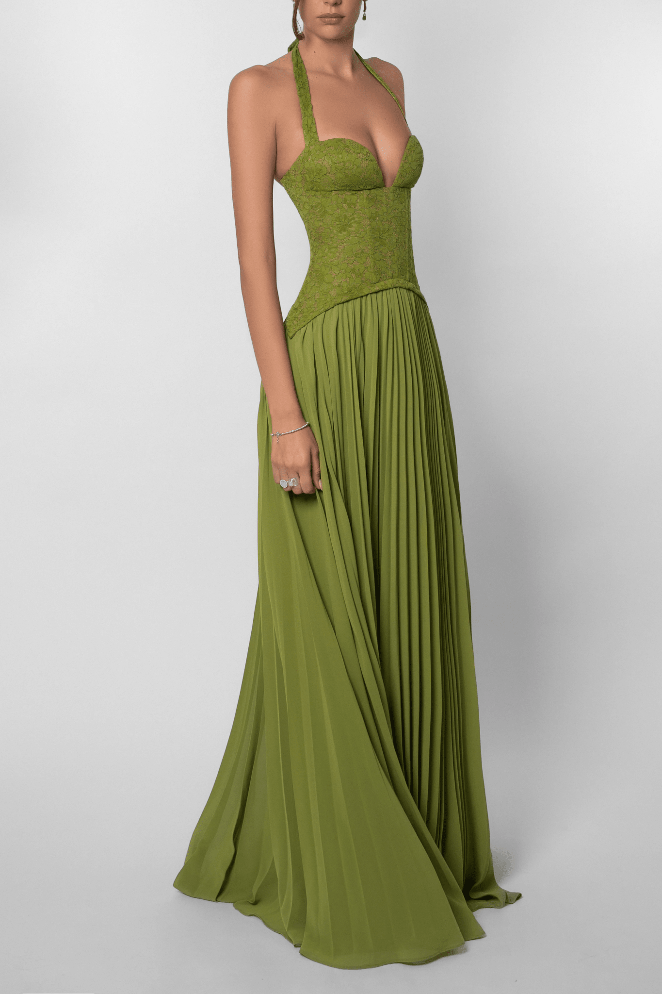 Robe longue Miranda plissée à corset