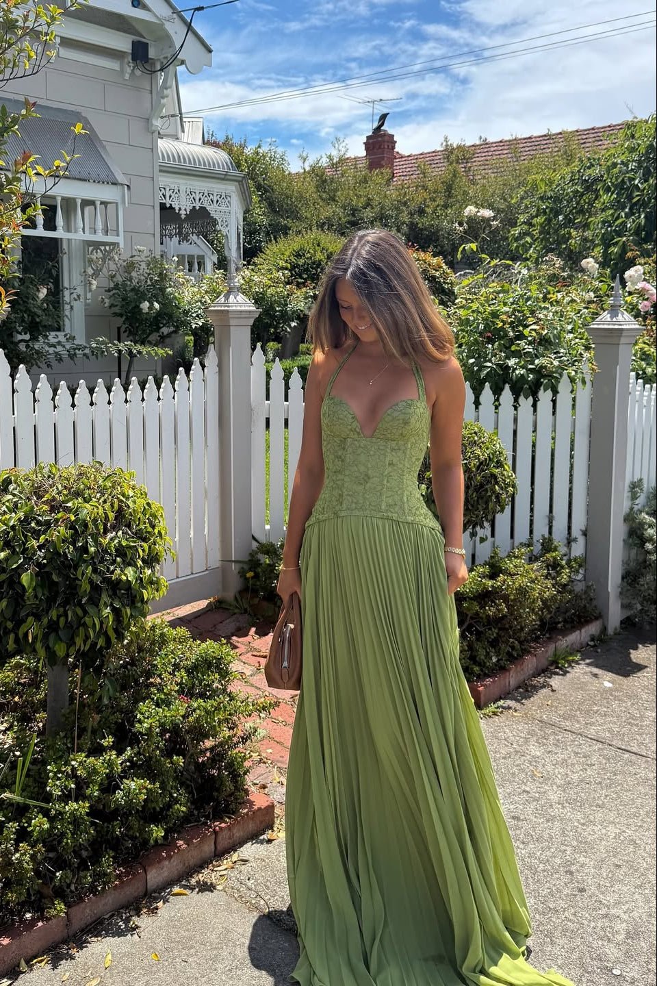 Robe longue Miranda plissée à corset