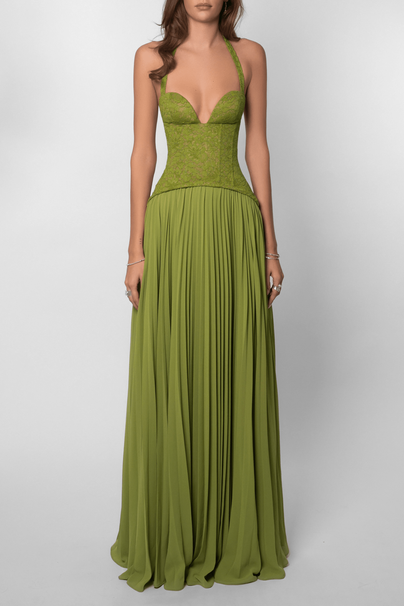 Robe longue Miranda plissée à corset