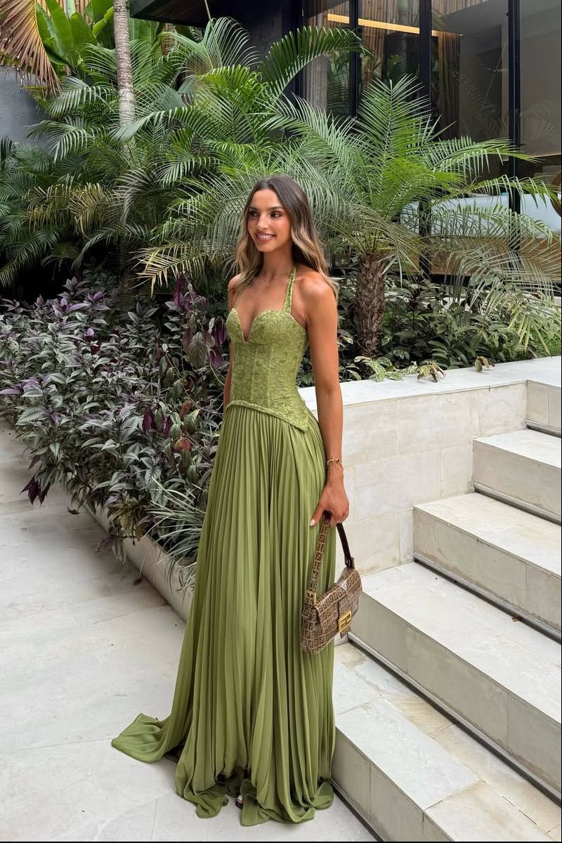 Robe longue Miranda plissée à corset