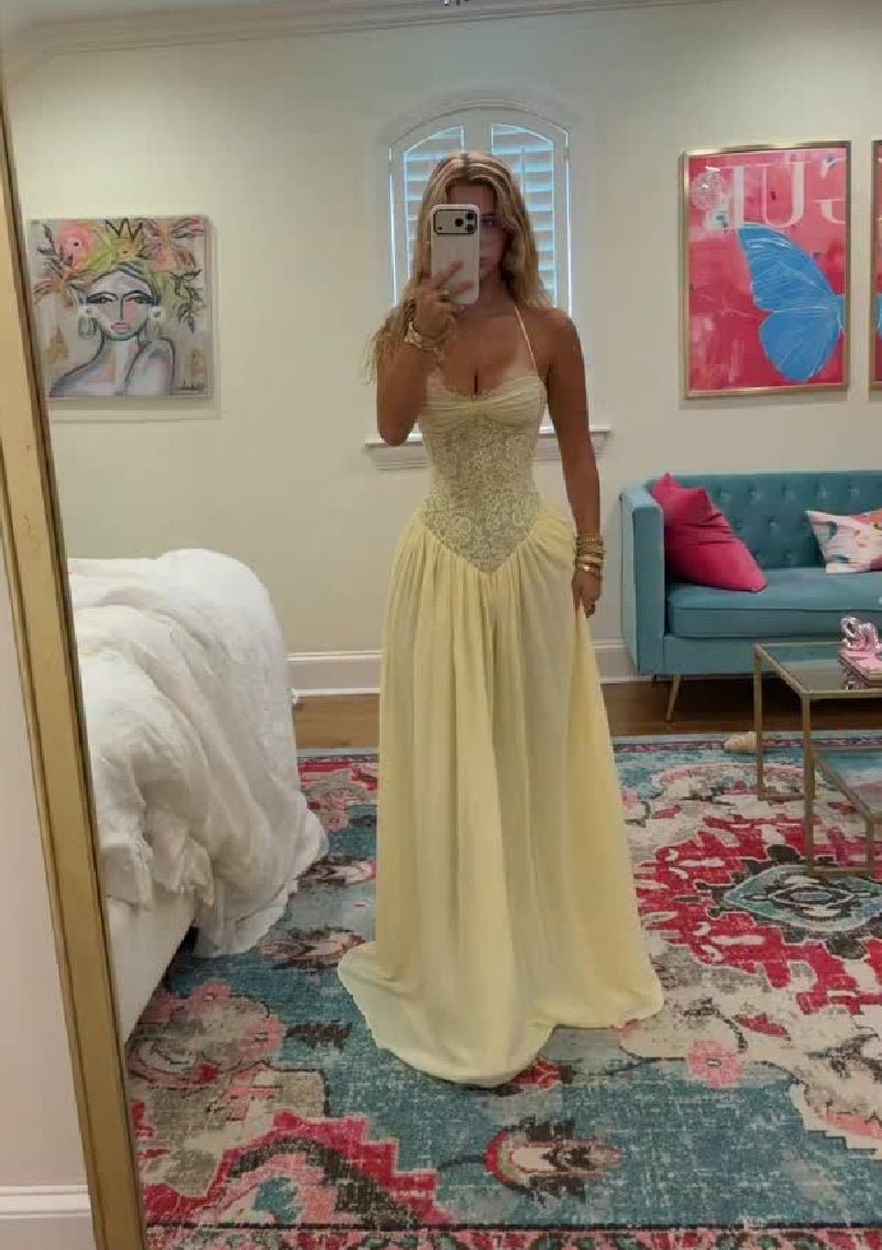 Erica.halter.corset.maxi