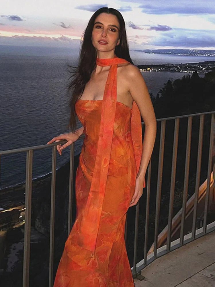 Rina robe maxi sans bretelles en mesh