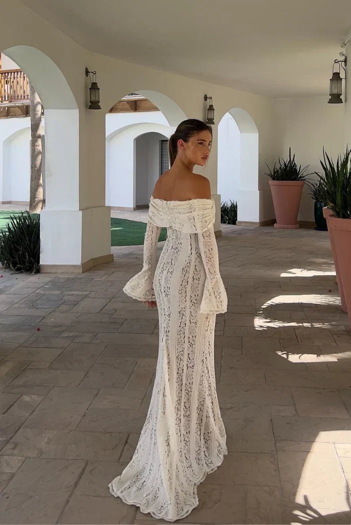 Ivy robe maxi en dentelle épaules dénudées