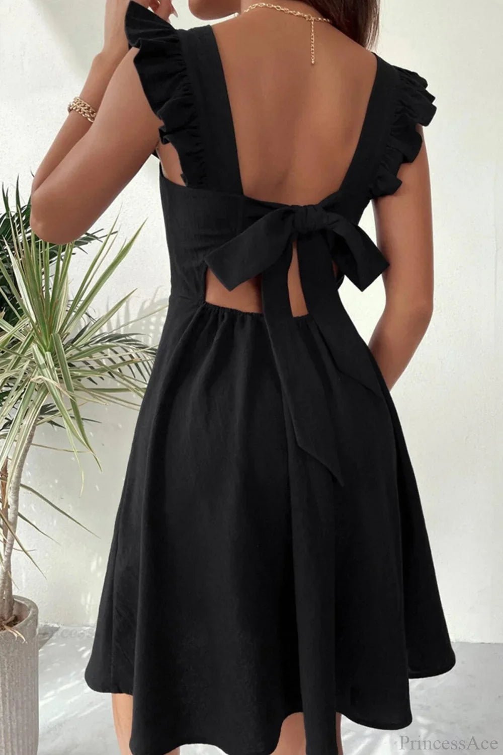 Robe mini Mary à volants et dos noué