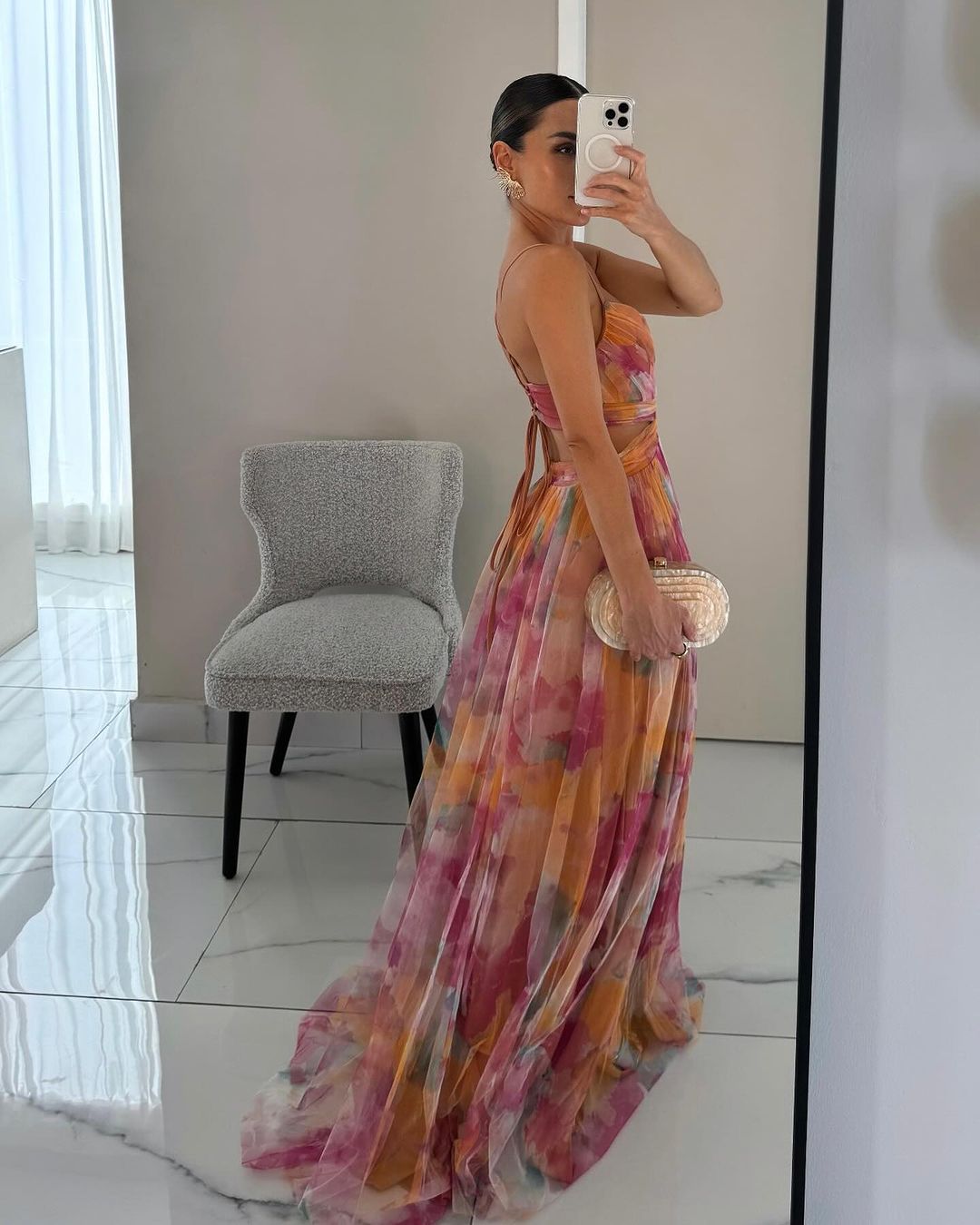 Naomi Floral Mesh Maxi Dress