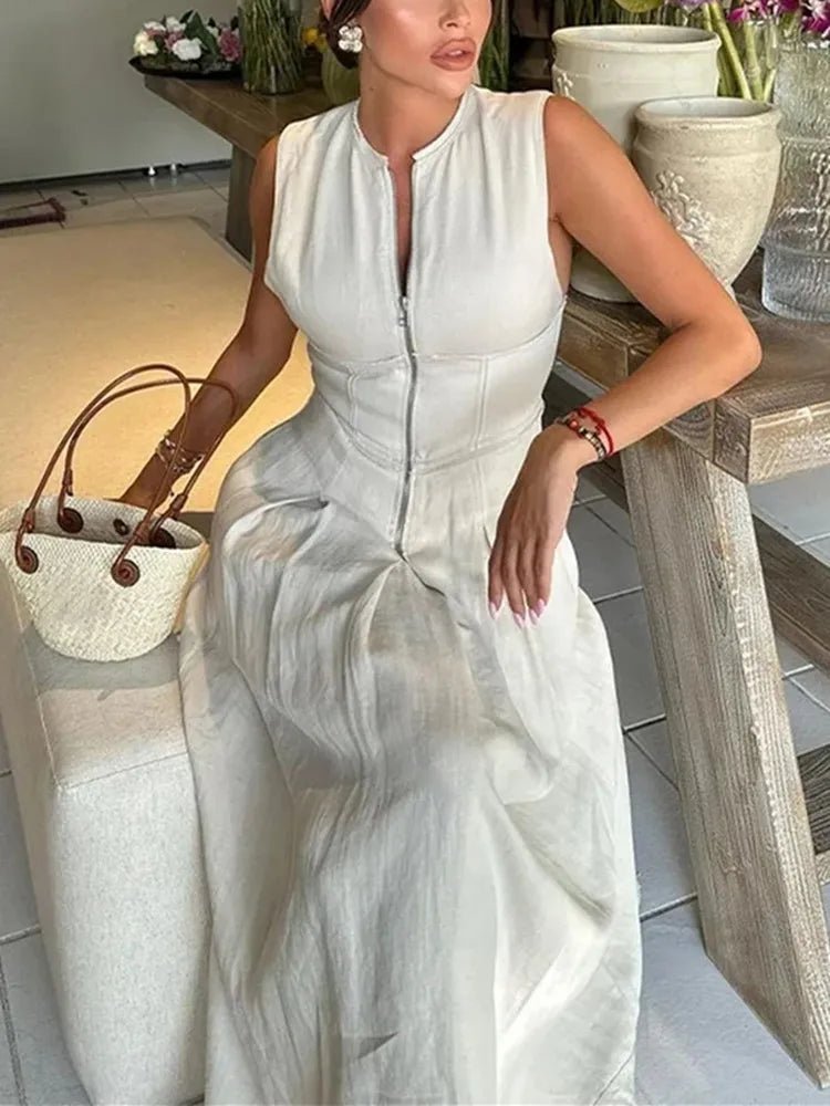 Robe midi sans manches Celia