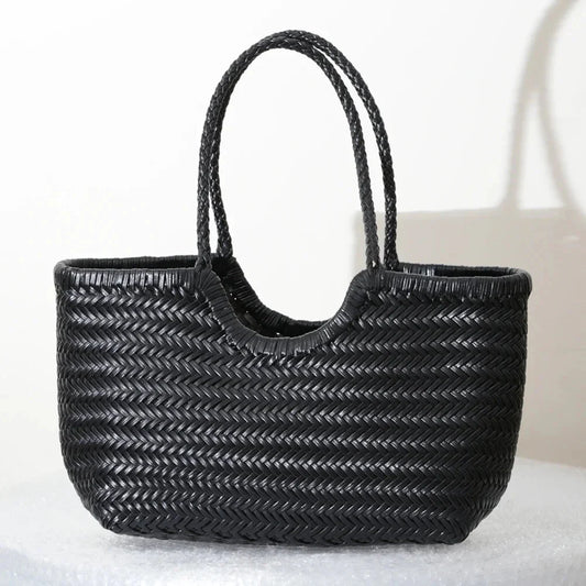 Sac cabas en cuir tressé Melisande