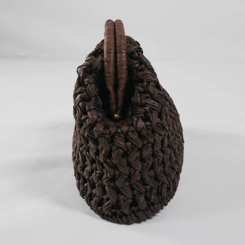 Pochette coquillage en paille tressée Sophia