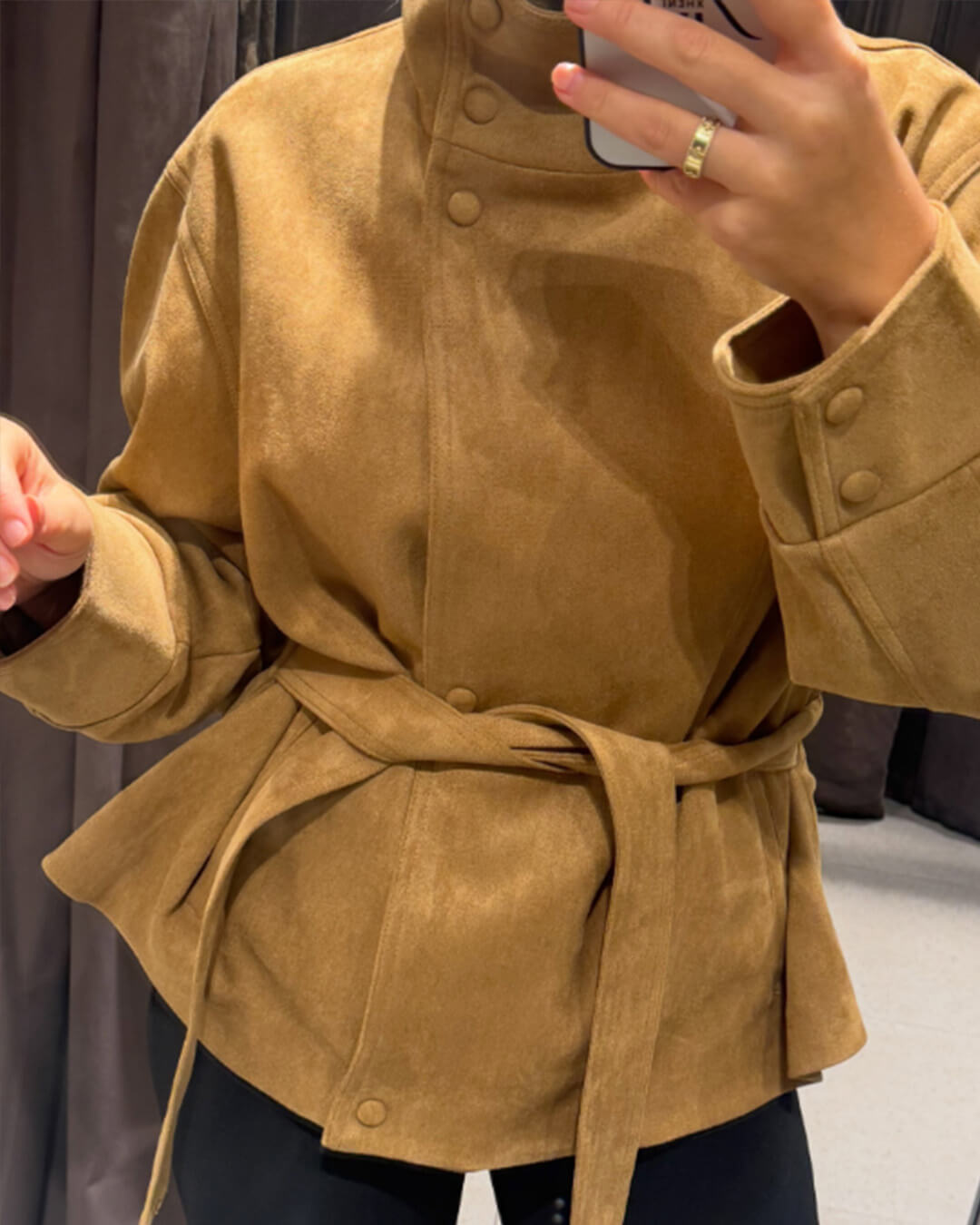Veste en daim à lacets Rebecca