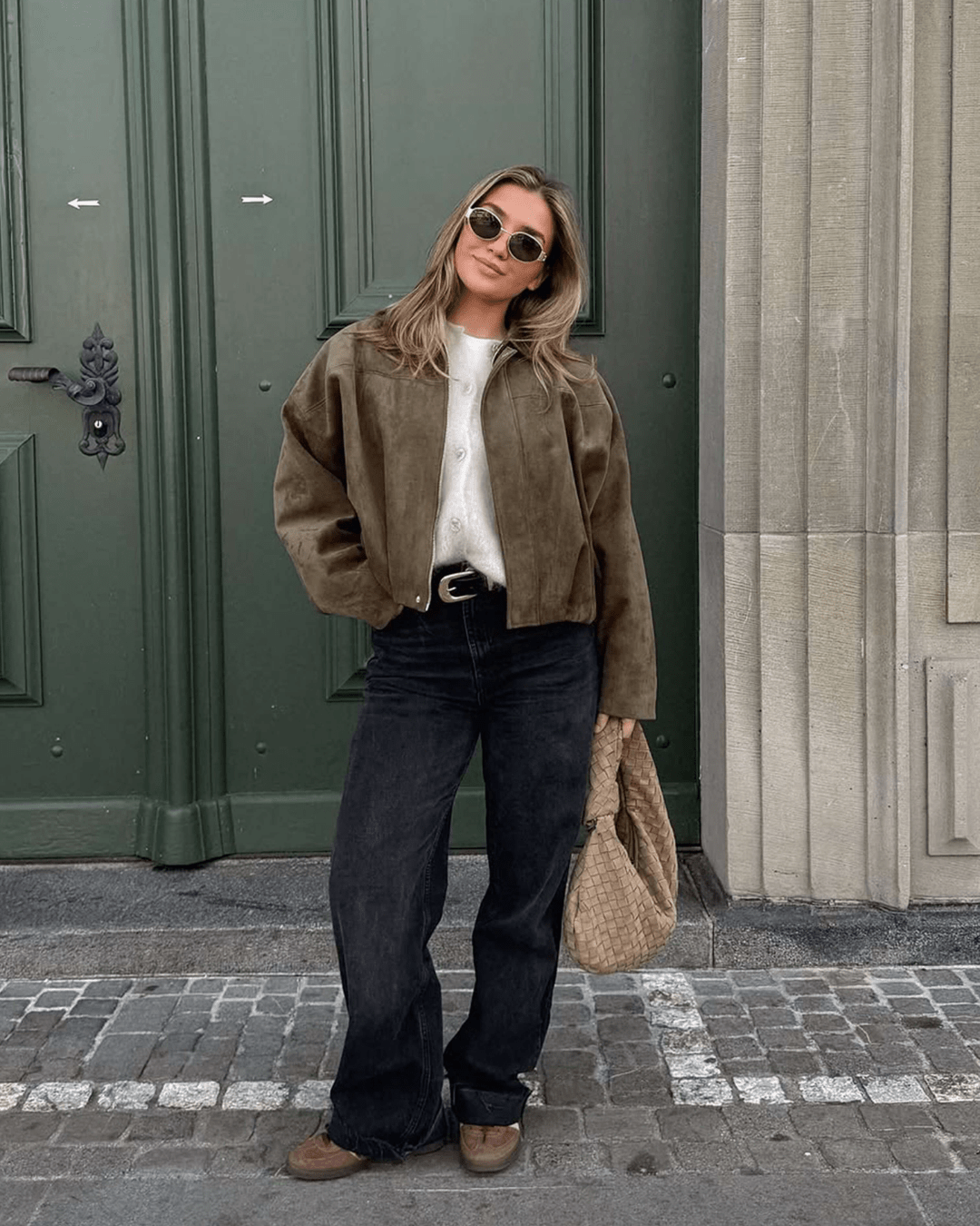 Blouson aviateur Helen en faux daim