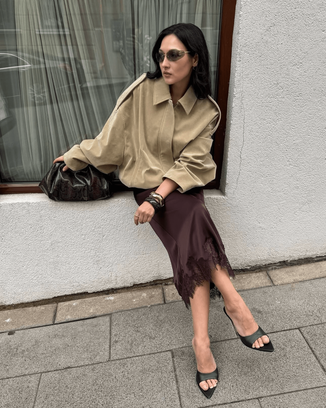 Blouson aviateur Helen en faux daim