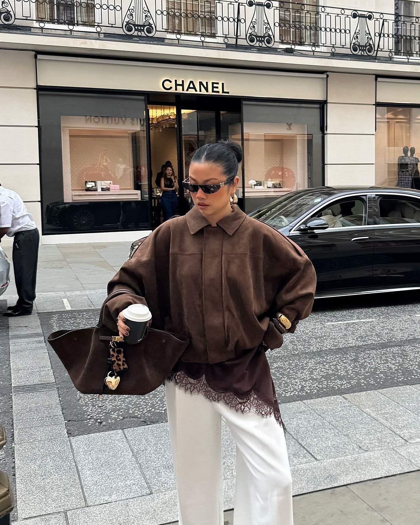 Blouson aviateur Helen en faux daim