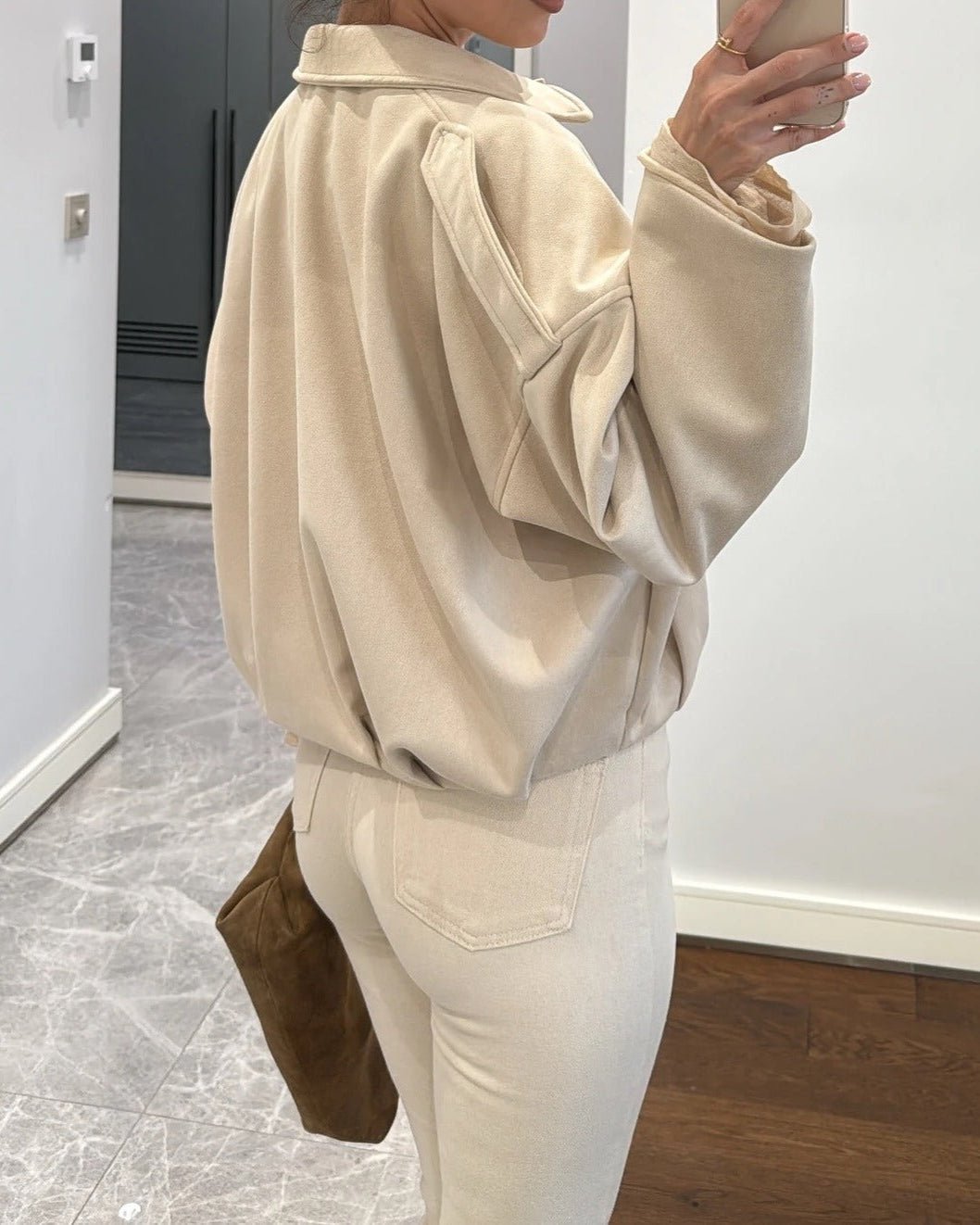 Blouson aviateur Helen en faux daim