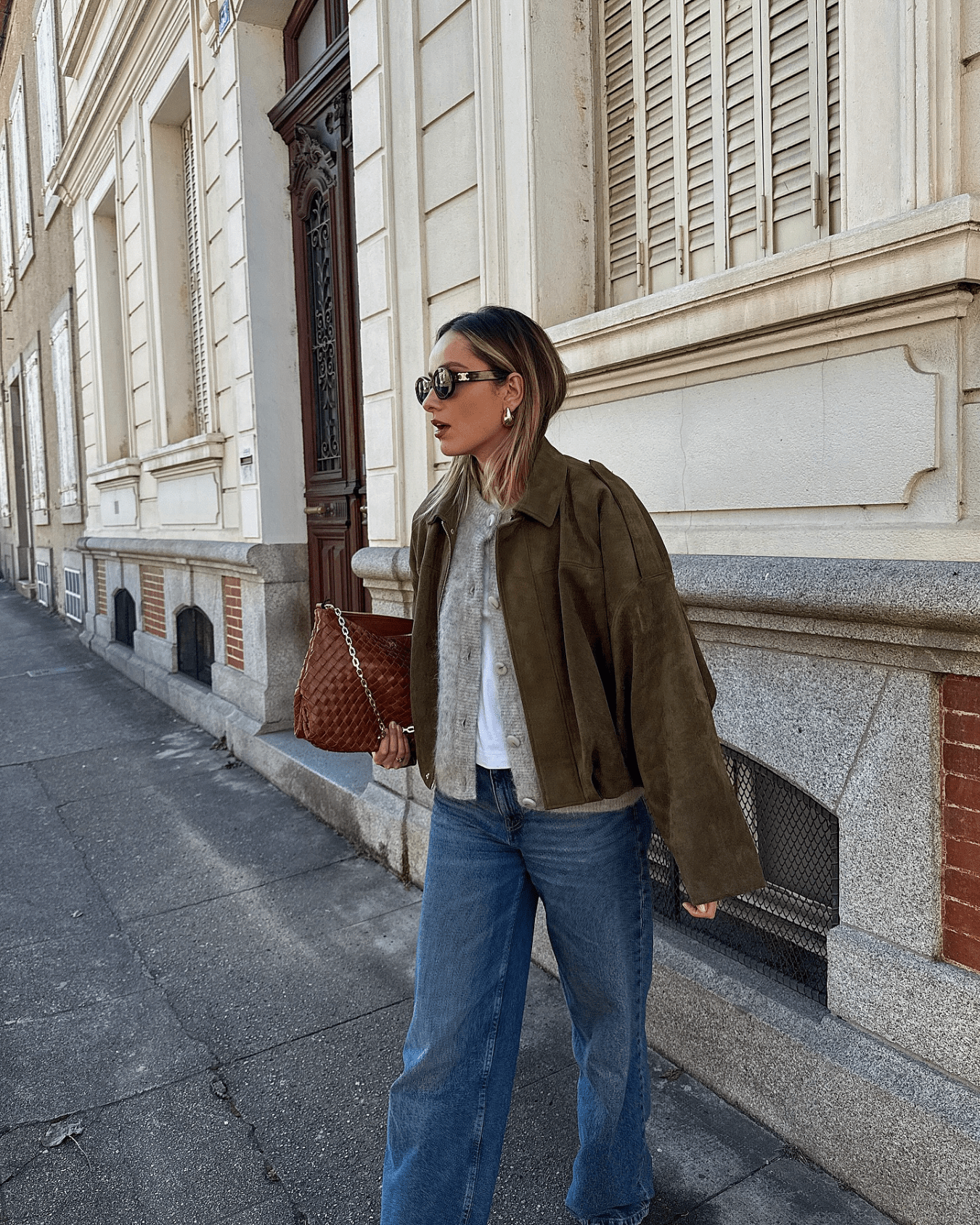 Blouson aviateur Helen en faux daim