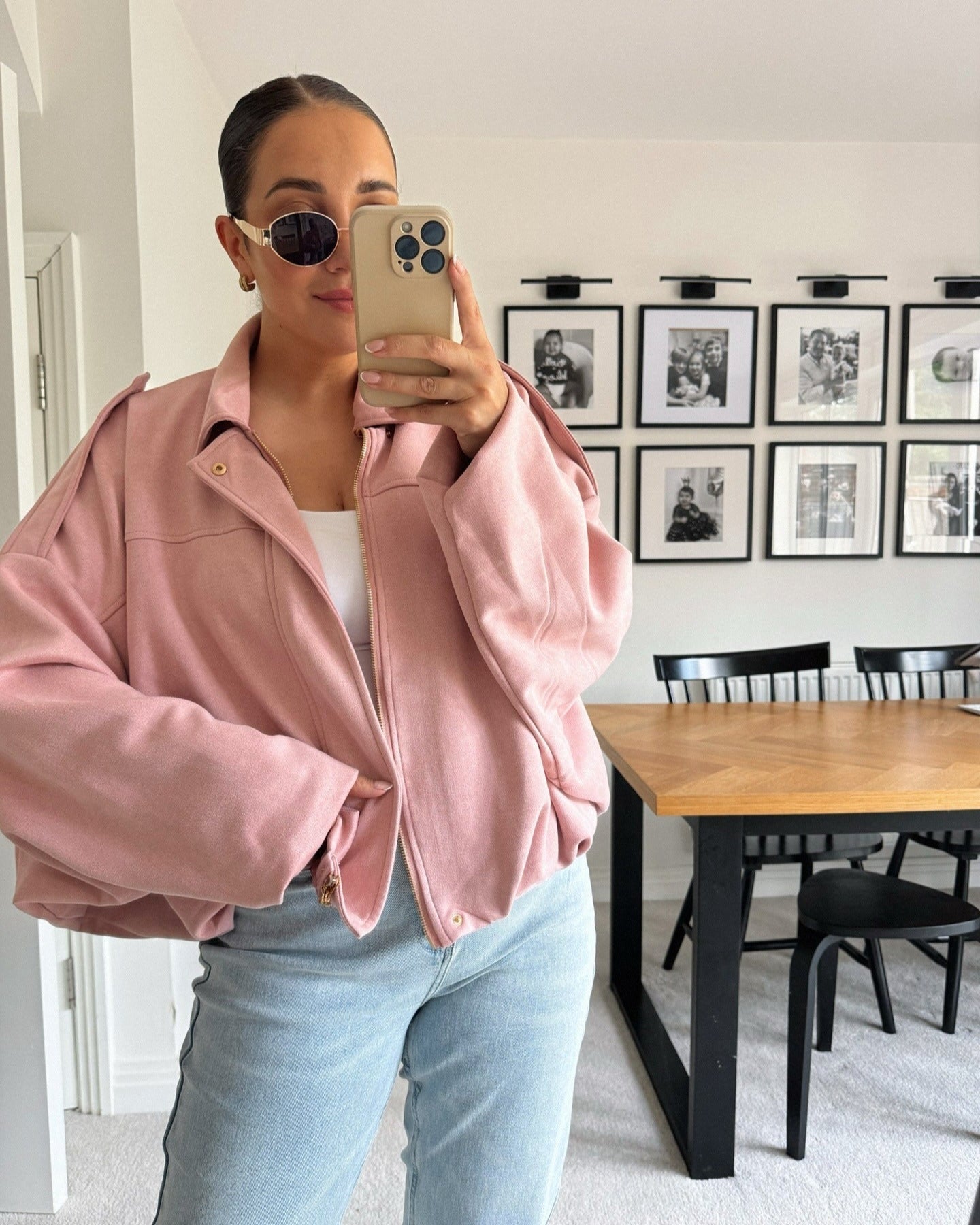 Blouson aviateur Helen en faux daim