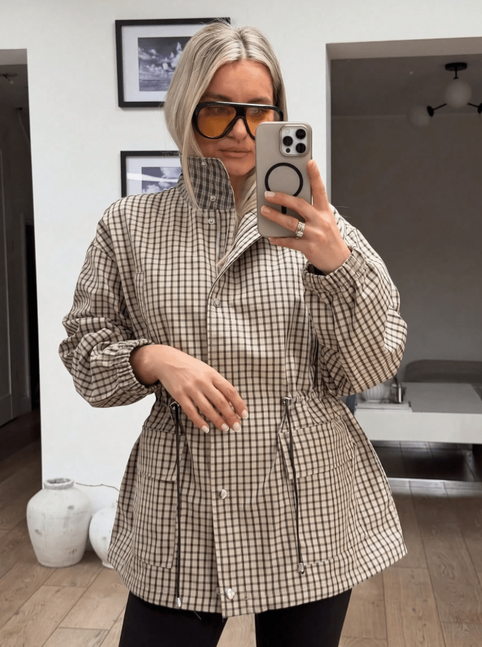 Veste cintrée à carreaux vintage Sarah