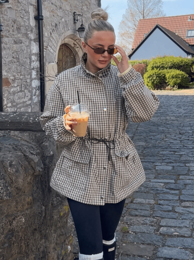 Veste cintrée à carreaux vintage Sarah