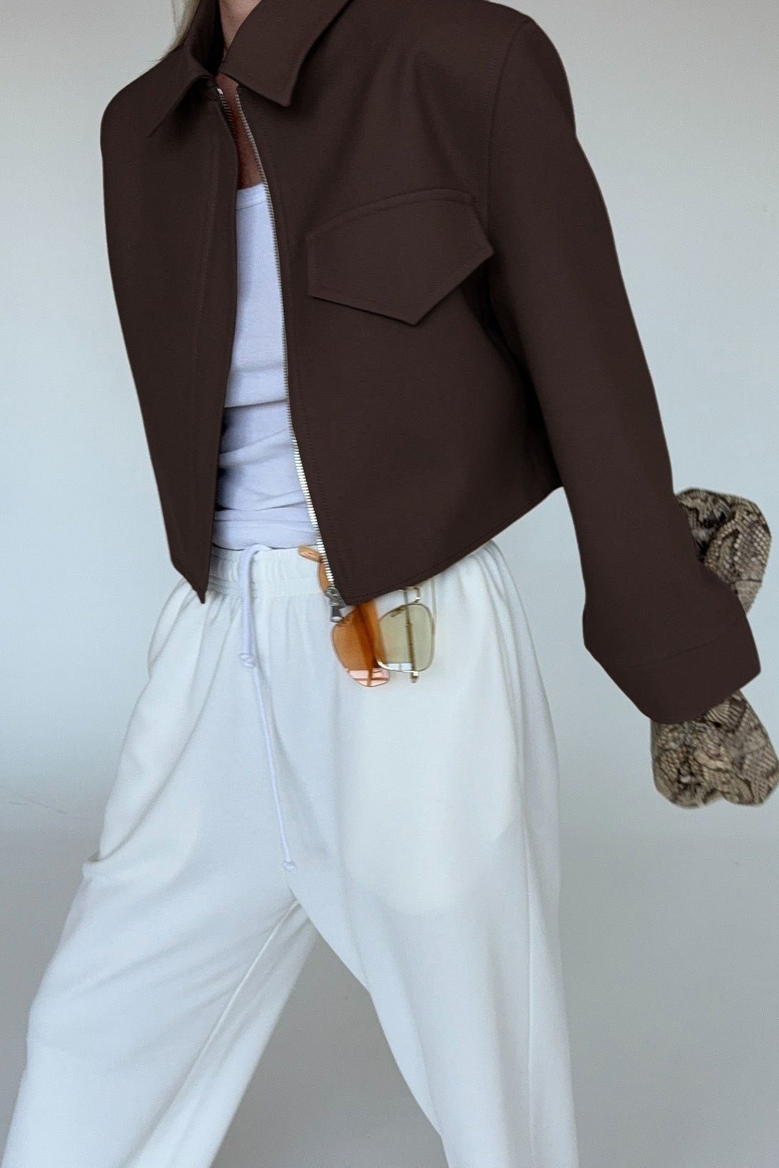 Veste zippée Amélie marron