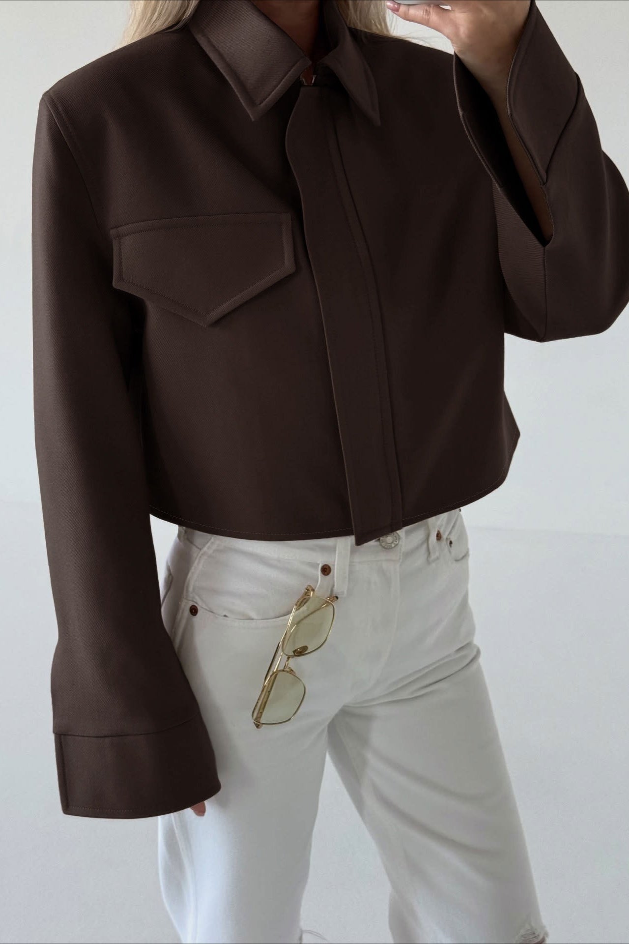 Veste zippée Amélie marron