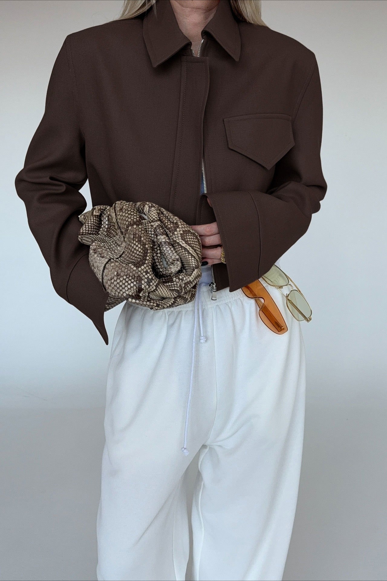 Veste zippée Amélie marron