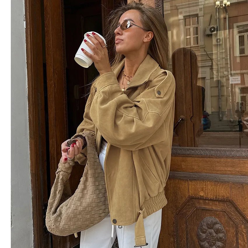 Blouson bomber oversize en suédine Erica