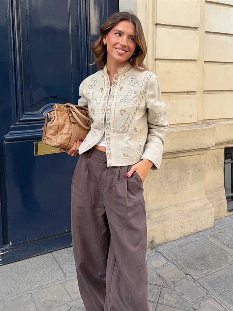 Veste courte à motif floral Jenny