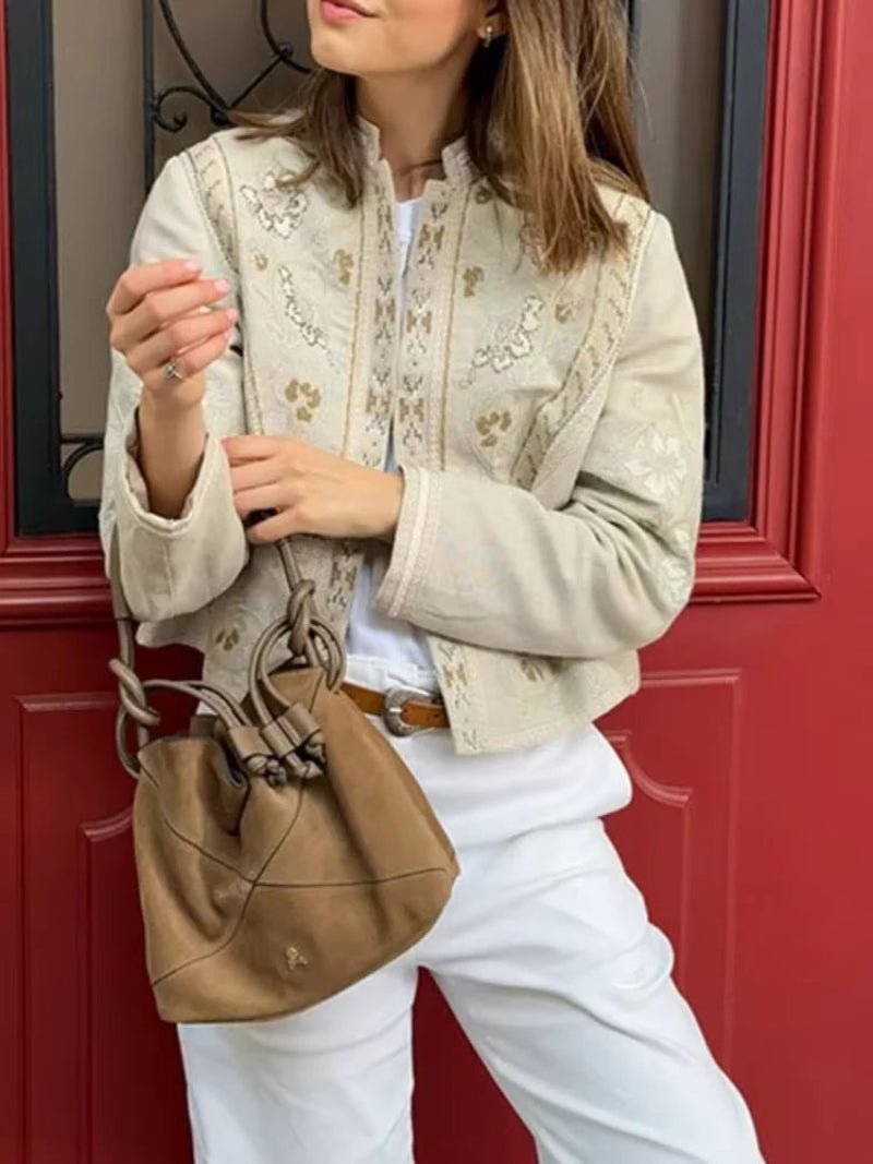 Veste courte à motif floral Jenny
