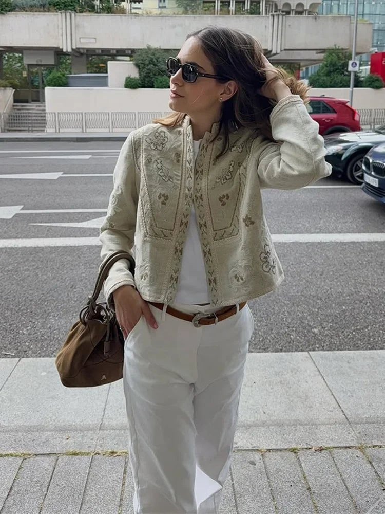 Veste courte à motif floral Jenny