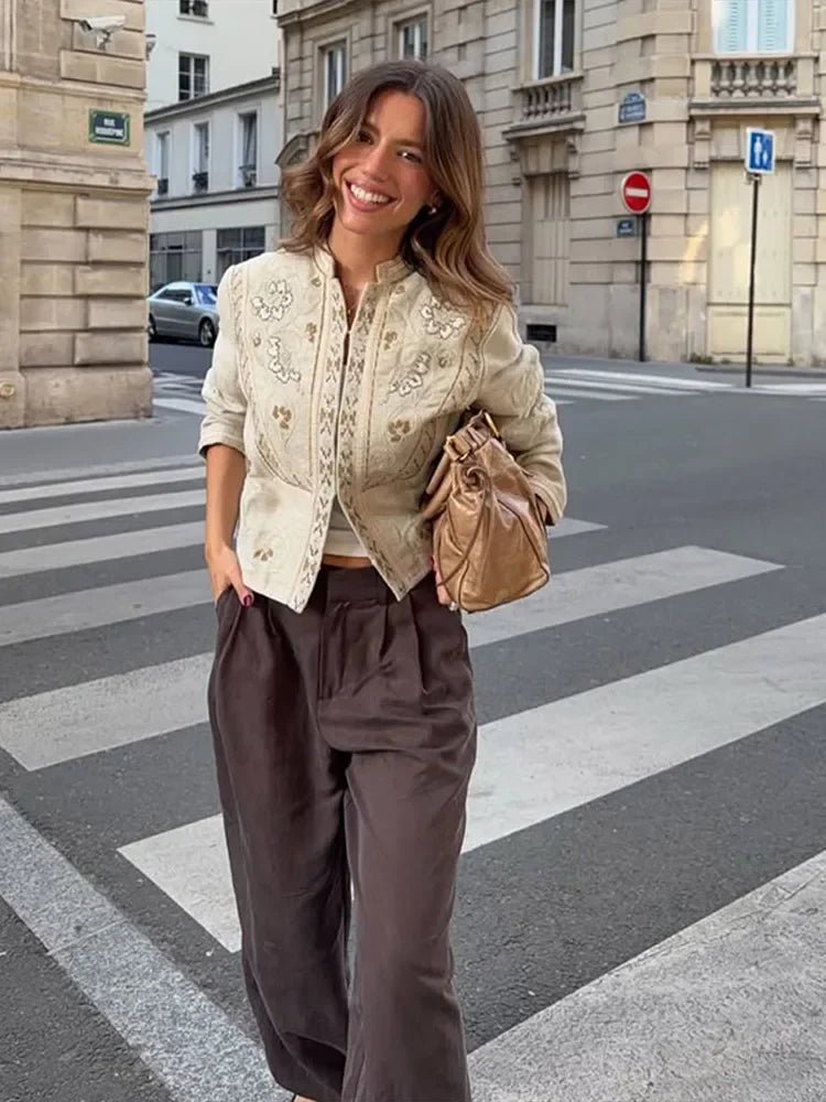 Veste courte à motif floral Jenny