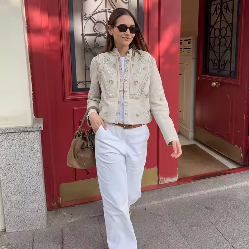 Veste courte à motif floral Jenny