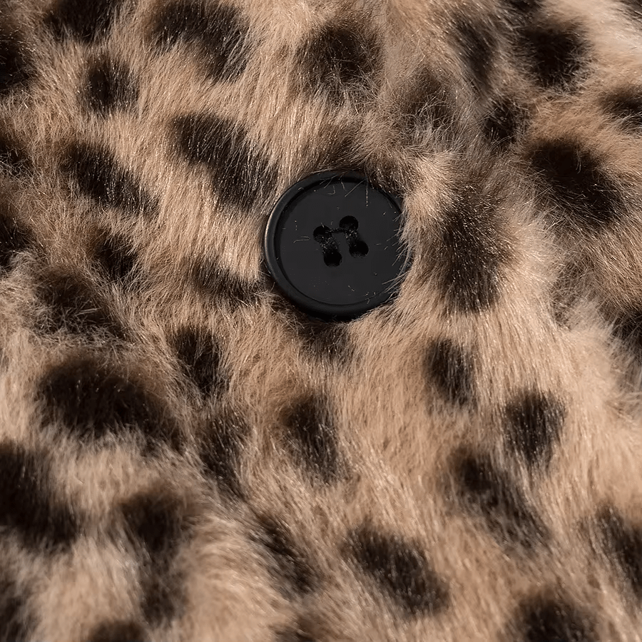 Veste courte en fausse fourrure léopard Katie